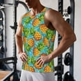 thumbnail image 3 of Wukai Pineapple Print Men’s Workout Tank Top Sleeveless Muscle T shirt Gym Running Fitness Tank Top-Large, 3 of 7