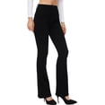 thumbnail image 2 of Jeans acampanados para mujer Jeans acampanados de talle alto con pantalones de mezclilla rasgados clásicos de pierna anchaBlack4, 2 of 5