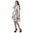 thumbnail image 4 of Moomaya Rayon Flared Dress For Womens Long Sleeve Printed V-Neck Casual Beach Dress For Girls, 4 of 7