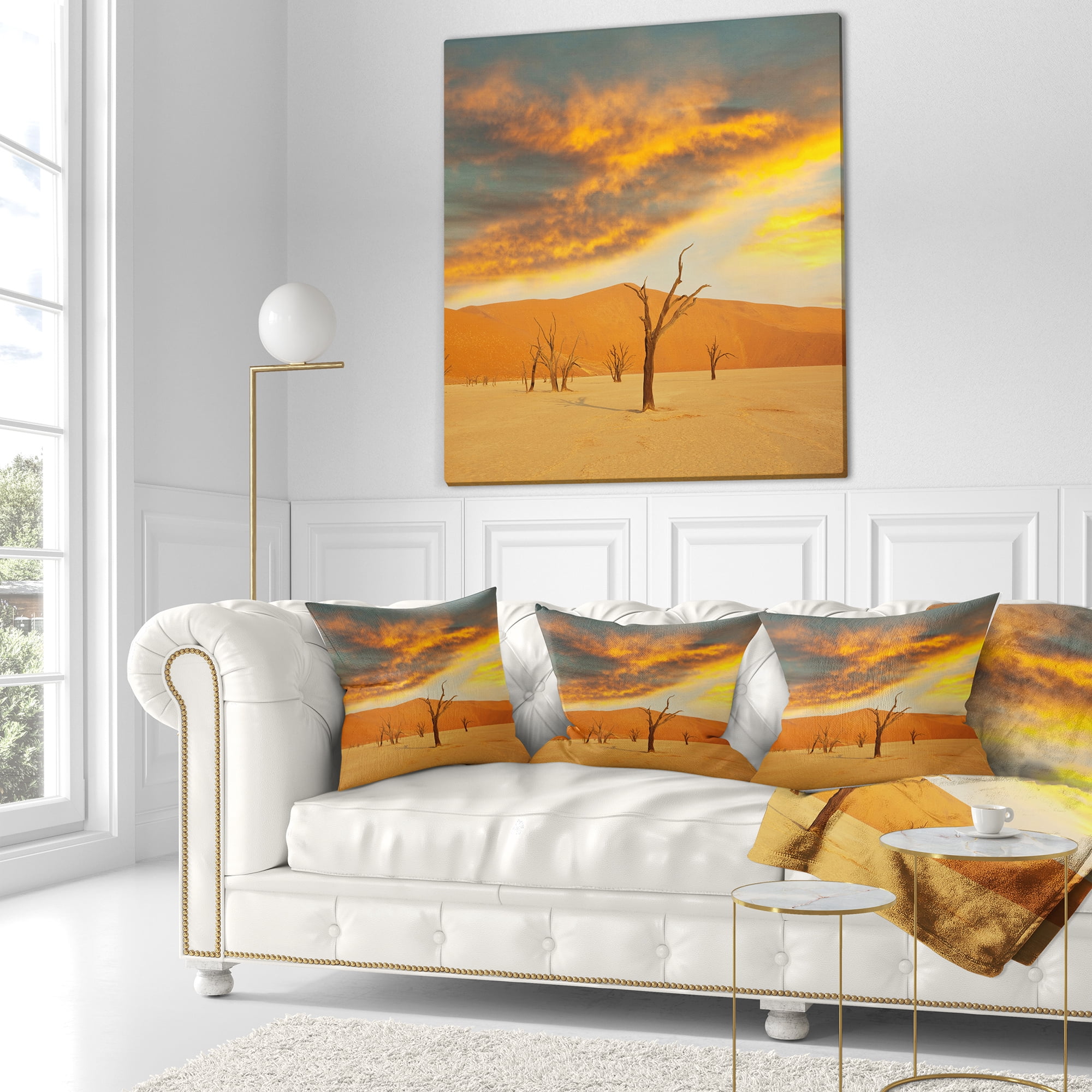 Designart 18" x 18" Brown Polyester Throw Pillow