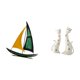 thumbnail image 5 of Figura de velero,Escultura de velero de hierro para decoración de oficina y hogar,Estatua de barco de escritorio para decoración de entrada de gabinete,Figura de gato,Esculturas de pareja de, 5 of 8