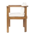 thumbnail image 5 of Set of 4 Outdoor Dining Chairs with Curved Acacia Wood Arms and Cream Cushions, 5 of 10