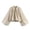 Khaki, variant on Women Casual Jacket Spring Winter Solid Color Collared Ruffled Long Sleeved Jacket Cropped Bell Sleeve Zipper Casual Outfits Spring Fall Clothes
