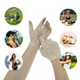 thumbnail image 4 of Unique Bargains 1 Pair Sunblock Fingerless Gloves Floral Half Finger Sun Block Driving Gloves for Women Nude, 4 of 5
