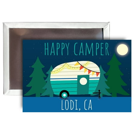 

Lodi California Souvenir 2x3-Inch Fridge Magnet Happy Camper Design