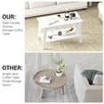 thumbnail image 4 of EDTara Table Basse Rustique en Bois, Table Rectangulaire à 2 Niveaux avec Rangement Ouvert, Assemblage Facile, Table d'Appoint pour Salon, 4 of 8