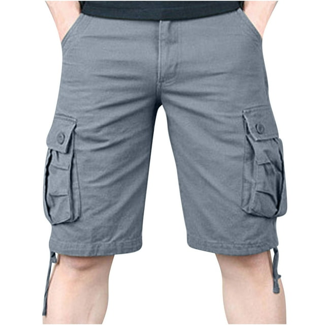 Dagugfen Mens Cargo Shorts Plus Size Straight Leg Knee Length Loose Outdoor Athletic Shorts with Pockets
