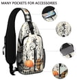 thumbnail image 2 of Sling Backpack,Halloween Pumpkins and Spooky Trees Crossbody Bag with Water Bottle Holder,Waterproof Sling Bag for Men/Women with Chest Phone Holder for Hiking,Travel, 2 of 6