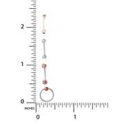 Body Jewelry Women's 16 Gauge Stainless Steel Eyebrow Rings 4 Pack