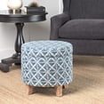 thumbnail image 3 of Otomana de almacenamiento Homepop para decoración del hogar, color azul marino, geométrica, 3 of 8