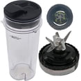thumbnail image 1 of replacement 16-Ounce (16 oz.) Cup with spout Seal Lid with blade for Nutri Ninja blender：BL200 30/ BL201 30/BL201C 30/BL203QBK 30 /BL203OCN 30/ BL203QB 30 /BL203QY 30/BL204 30, 1 of 4