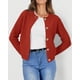 thumbnail image 3 of Cardigan de punto para mujer PRETTYGARDEN en naranja rojo talla S, 3 of 6