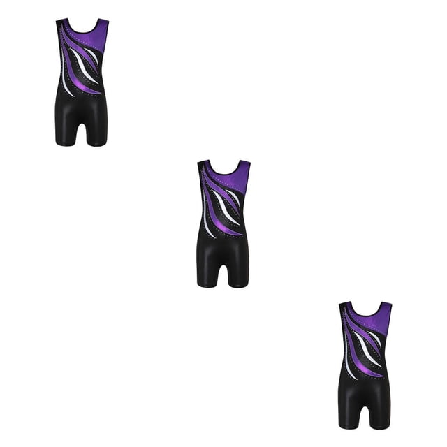 Minnieouse Chicas de moda Ballet Danza Gimnasia Leotardos Estilo tanque con pantalones cortos para niños 5-6 años Azul Púrpura 7-8 años Type1 NO1