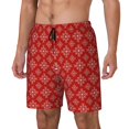 thumbnail image 1 of Fotbe Red White Snowflakes Traje de Baño para Hombre – Shorts de Natación de Secado Rápido con Forro y Bolsillos-Small, 1 of 6