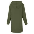 thumbnail image 5 of Plain Hoodie Dress for Women 2025 Fall Winter Long Sleeve Side Slit Hooded Sweatshirt with Pockets Pullover Tops, 5 of 7