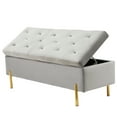 thumbnail image 6 of Rongbuk Velvet Storage Bench Ottoman with Soft Close Lid, Gray, 34.6 lb, 6 of 7