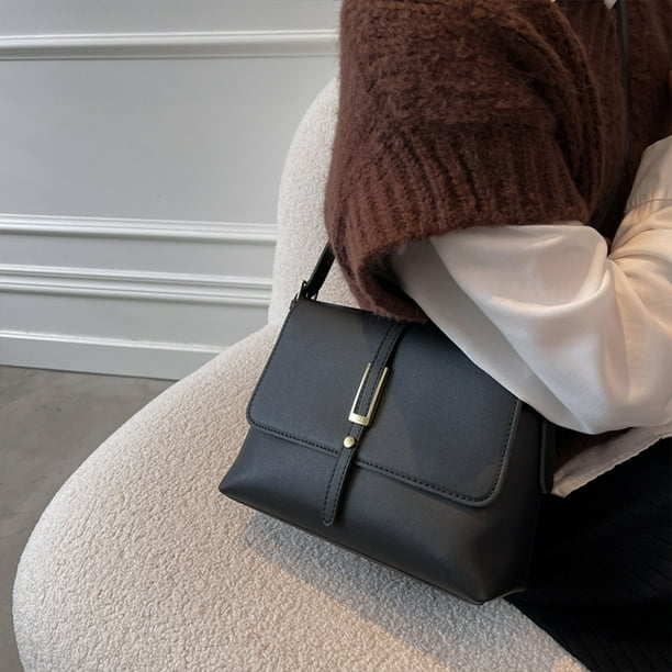 Guardurnaity Bolsos practicos de lujo comodos y de moda de la PU de los bolsos del disenador para el articulo moderno de la mujer Bolsas de mensajero y de hombro negro