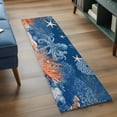 thumbnail image 4 of Ocean Octopus Runner Rugs 2x6 ft Summer Orange Blue Sea Animal Corals Dark Blue Washable Hallway Rugs Non-Slip Floor Mats Absorbent Carpet Bedside Runners for Bedroom Kitchen Bathroom Laundry Room, 4 of 9