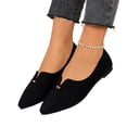 thumbnail image 2 of Domuza Women's Casual Slip-On Shoes, Versatile Flat Sole Footwear for Everyday Wear, Comfortable for Work and Casual Outings Black 5（EU-35）, 2 of 5