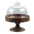 thumbnail image 1 of Elegante Soporte para Tartas de Pie Alto con Cubierta de Vidrio - de Postre de Madera y Vidrio, para Dim Sum, para Pan M, 1 of 5