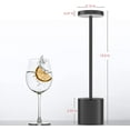 thumbnail image 5 of Cordless Table Lamp, LED Metal USB Rechargeable 6000mAh 2-Levels Brightness Night Light Desk Lamp Reading Lamp for Restaurant/Bedroom/Dormitory (Gold)-Black, 5 of 5