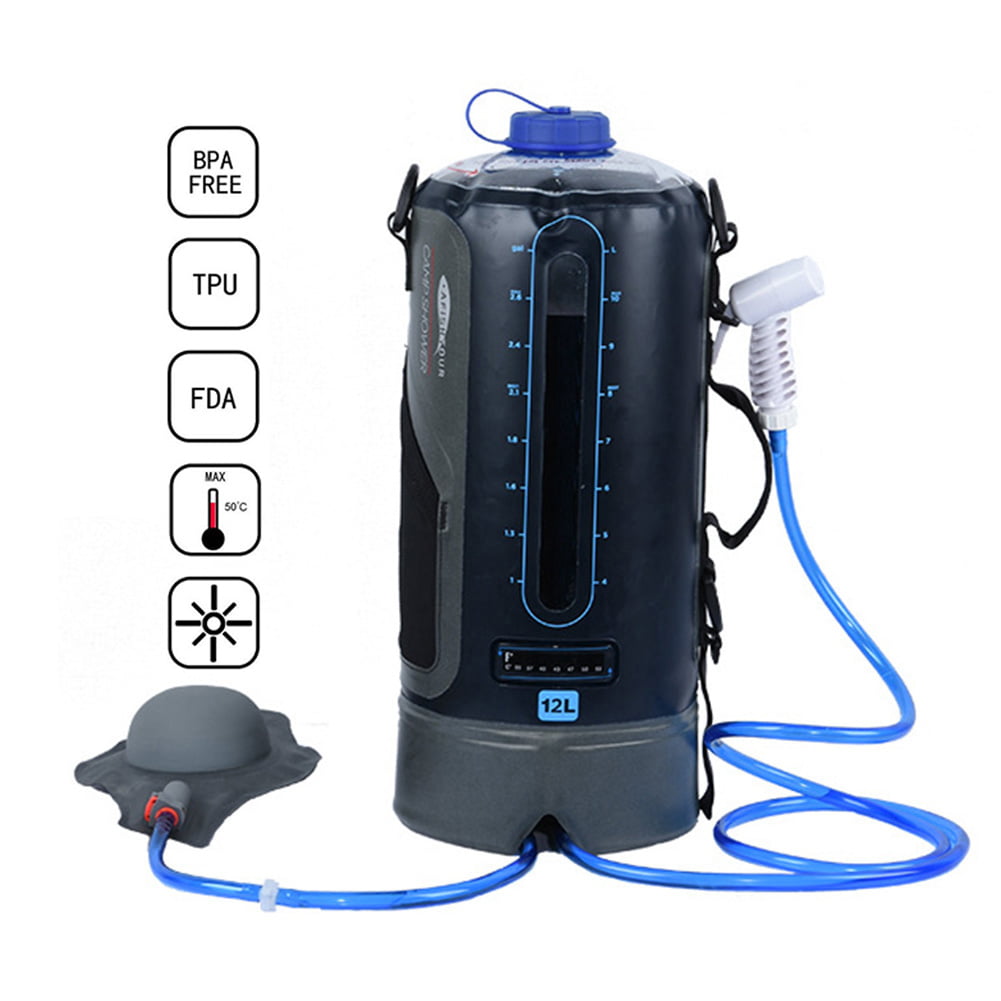 Portable Camping Shower Bag Camp Shower with Foot Pump for Beach Swim Hiking 