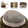 thumbnail image 6 of Lyrical Hair Toupee for Men Fine Mono Mens Toupee Human Hair Replacement Systems Monofilament with NPU Hairpiece for Man Black Brown Blonde Gray Hair Wig Unit, 6 of 6