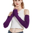 thumbnail image 2 of ORUYROP Gants Longs Sans Doigts en Mélange de Laine Réchauffe-Bras d'Hiver, 2 of 3