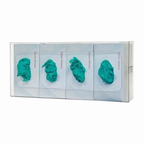 Glove Dispenser, PETG, Holds (4) Boxes ,Clear ,10 in H x 22-1/2 in W x 4 in D