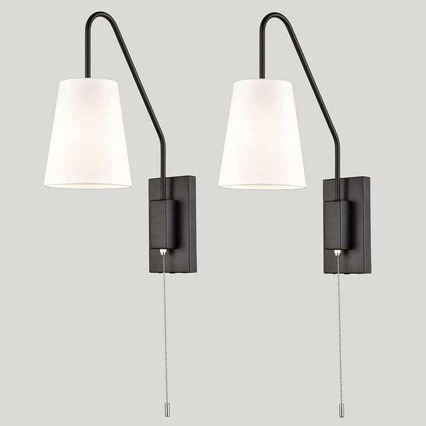Plug in wall sconce online with pull chain