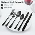 thumbnail image 7 of Jetcloudlive 24 Pieces Black Silverware Set with Steak Knives, Black Flatware Set for 4, Food-Grade Stainless Steel Tableware Cutlery Set, Eating Mirror Polished Utensil Set for Home Restaurant, 7 of 7