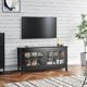 thumbnail image 2 of Glass Door Storage Cabinet with Adjustable Shelf, Cable Management, Media Entertainment Center 50'' Modern TV Stand, Black My Lux Decor Round, 2 of 6