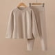 thumbnail image 1 of Conjuntos de blusas y camisas de manga larga y cuello redondo para niños, ropa de dormir cálida de invierno de color sólido con manga larga y cuello redondo, conjunto de dos piezas para niñas, parte s, 1 of 7