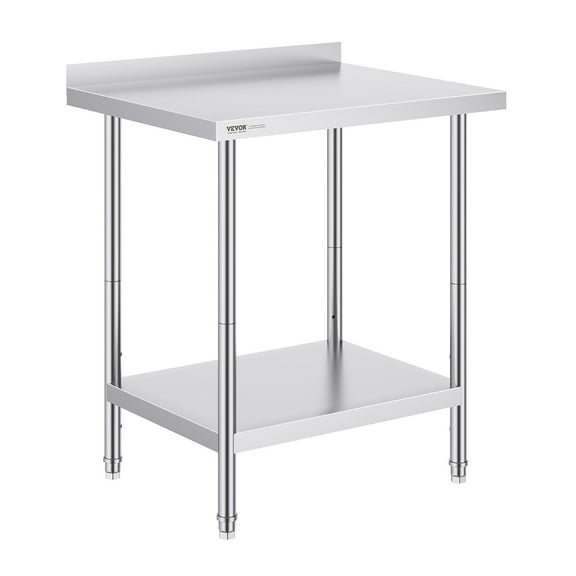 Commercial Stainless Steel Worktable 24x30x36 Inch, Heavy Duty Metal Prep Table with Adjustable Legs for Home & Restaurant Use