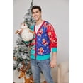 thumbnail image 3 of BounceUp Mens Ugly Christmas Sweater Cardigan V Neck Button Front Long Sleeve Knitwear, 3 of 7