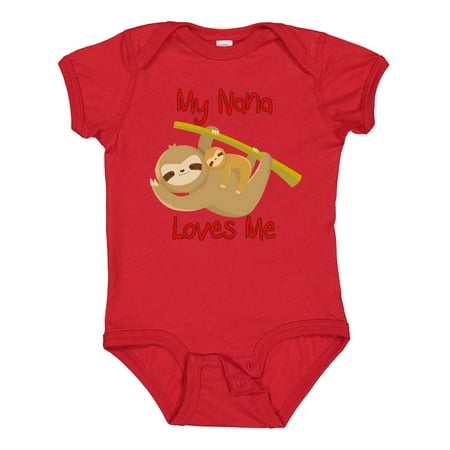 

Inktastic My Nana Loves Me Sloth Boys or Girls Baby Bodysuit