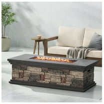 Rectangle MgO Propane Gas Fire Pit, 50,000 BTU, Outdoor Modern Design, Durable Fireplace for Patio, Backyard, Deck, Garden