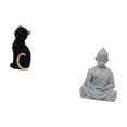 thumbnail image 5 of CarpNettore Cat Monkey Resin Buddha Statue Decorative Animal Figurine Collectible Sculpture for Entrance Bookshelf Living Room Bedroom Hotel Patio Backyard, 5 of 8