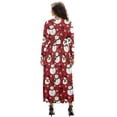 thumbnail image 2 of FKELYI Xmas Snowmna Snowflake Print Womens Long Sleeve Fall Dress V Neck Maxi Casual Dress with Pockets Soft A-Line Flowy Tiered Waist Dresses for Ladies, S, 2 of 6
