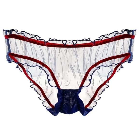 Womens Underwear Breathable Comfortable Panties Mesh Transparent Lightweight Lace Pure Cotton Crotch Low Waist Briefs Blend Underwear for Women