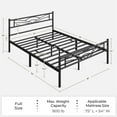 thumbnail image 3 of Yaheetech Metal Platform Bed with Cloud-inspired Design, Full, Black, 3 of 6