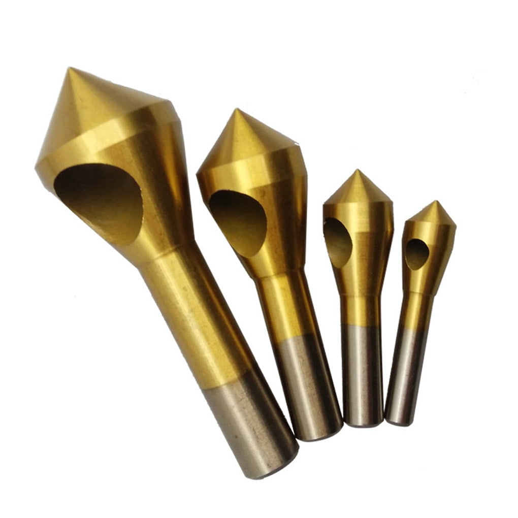 Xingzhi 4pcs Chamfer Countersink Deburring Drill Bit Set Crosshole Chamfer Bit Cutting Metal