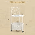 thumbnail image 3 of Gymax Table Basse Mobile en Verre à 2 Niveaux avec Panier de Rangement Motif Ours Transparent et Blanc, 3 of 10