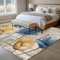 thumbnail image 4 of Blue Yellow Tulips Area Rugs 5'x7', Small Throw Rugs for Laundry Room Playroom, Retro Farmhouse Flower Barn Doors Wooden Indoor Outdoor Rug Non-Slip Low Pile Carpet Runner Reversible Floor Mats, 4 of 8