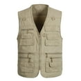 thumbnail image 2 of Kalauyu Men's Fishing Vest Utility Safari Travel Vest with Pockets Outdoor Work Photo Cargo Fly Summer Vest, 2 of 8