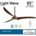 thumbnail image 3 of Minka-Aire Light Wave LED 65" Ceiling Fan with 3 blades - Distressed Koa w/ Extra Downrod - F848-DK-DR, 3 of 9
