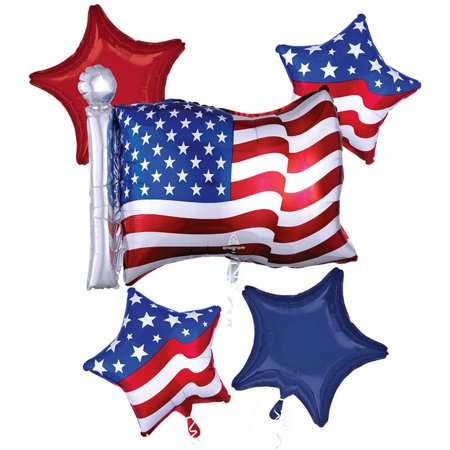Patriotic Anagram Balloon Bouquet Kit (5 piece) - Party Supplies Decorations