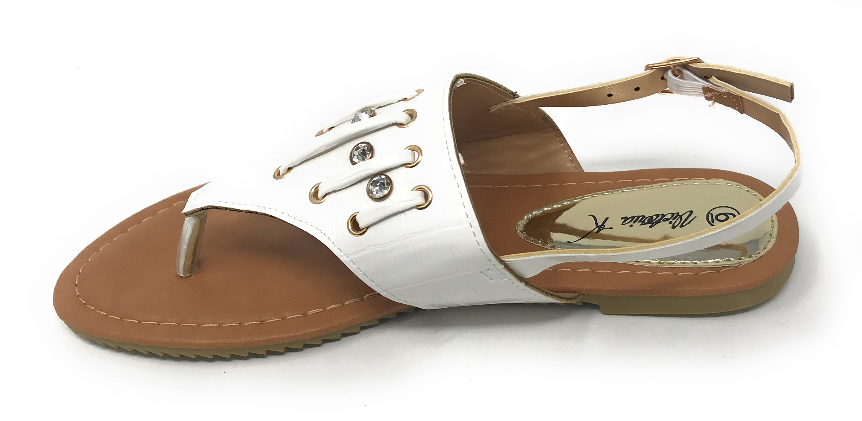 Victoria K Women's Rhinestones Snake Skin Straps Sandals