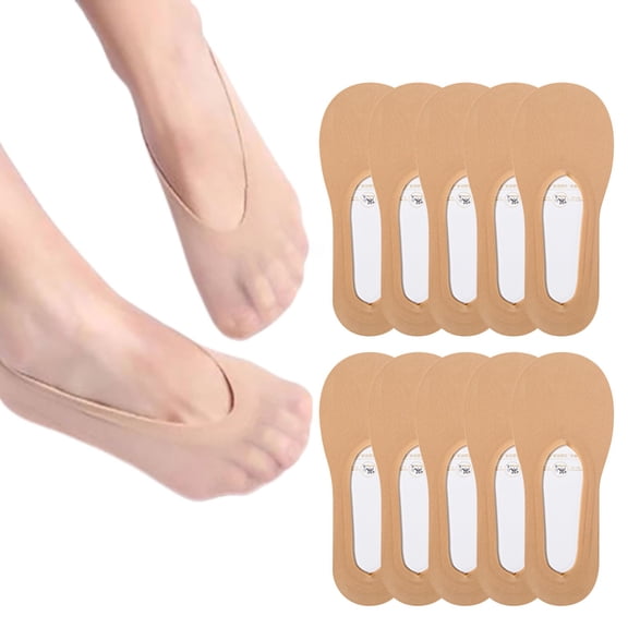 Gymayou No Show Socks Women Nylon Low Non-Slip Thin Liner Socks for Flats 10 Pairs