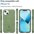 thumbnail image 2 of Slim Phone Case for iPhone 14 (Not fit 14 Pro),Rugged Shield Phone Case with Military Grade Shockproof Protection,Drop-Tested and Camera Lens Protection Cover for iPhone 14 (6.1), HD Green, 2 of 16